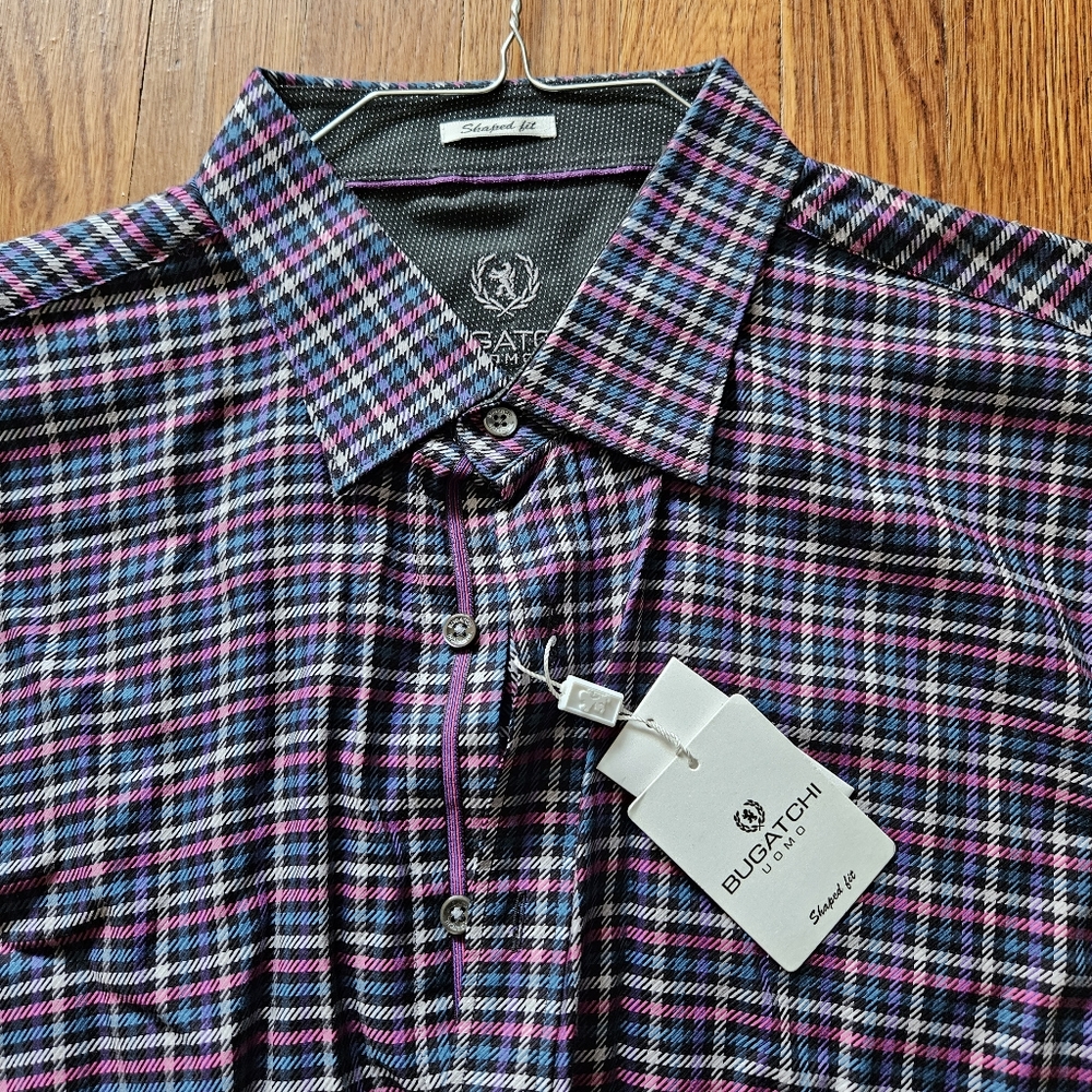 Mens Plaid bugatchi shirt xxl